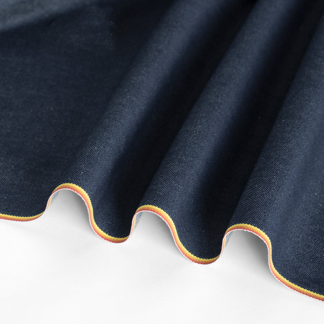 11.25oz Comfort Stretch Recycled Cotton Selvedge Denim - Rainbow | Blackbird Fabrics