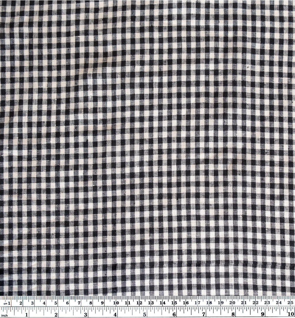 Mini Gingham Linen - Black/Ecru
