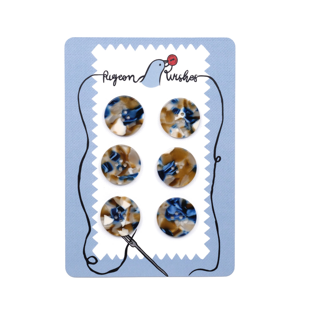 Pigeon Wishes Resin Buttons (25mm) Set of 6 - Roswell