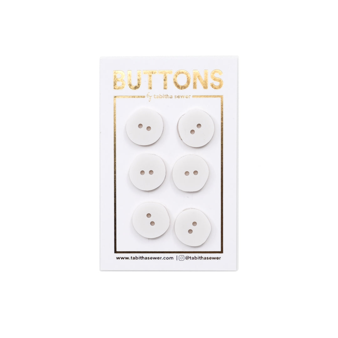 Tabitha Sewer Irregular Circle Buttons (15mm) Milk - Set of 6
