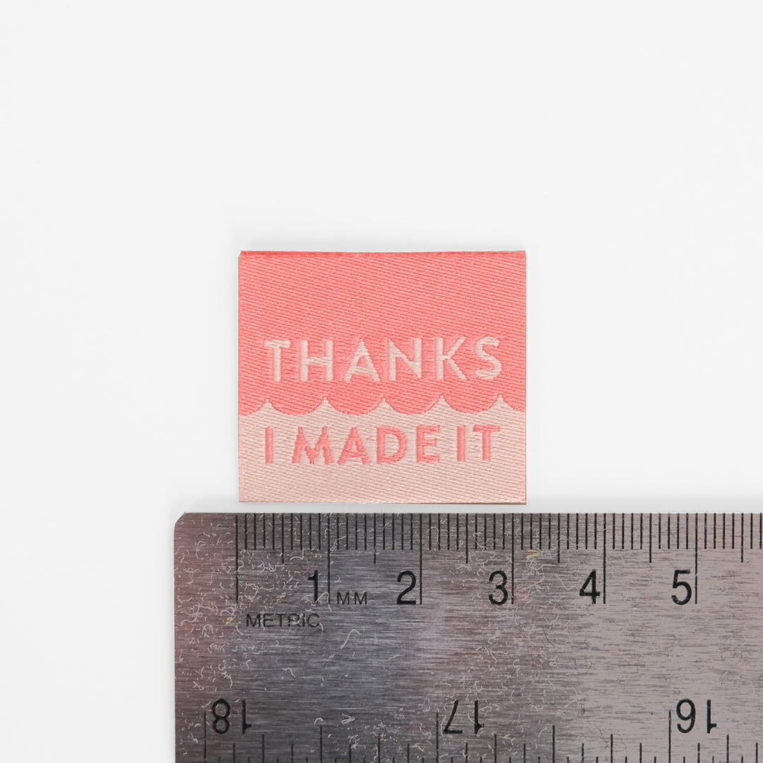 THANKS I MADE IT PINK Woven Labels by Sarah Hearts