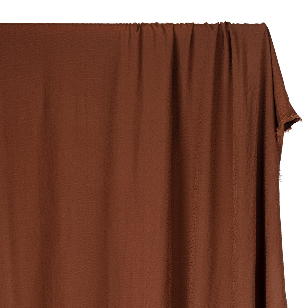 Silky Dotted Viscose Dobby - Chocolate