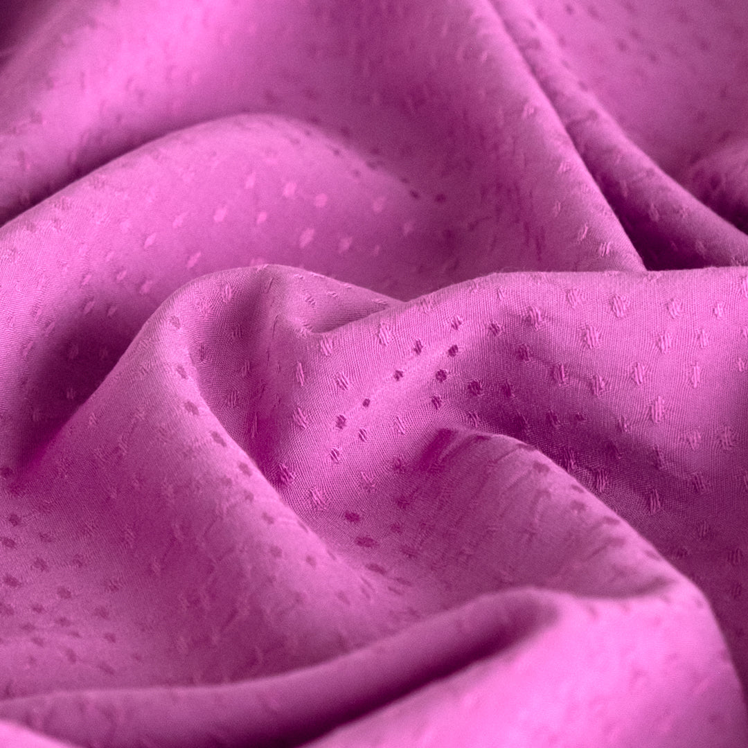 Silky Dotted Viscose Dobby - Dahlia