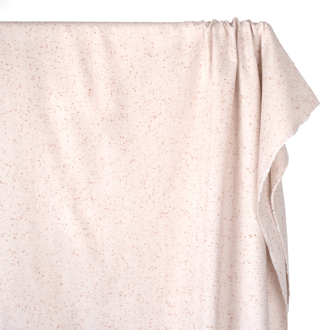Speckled Cotton Blend Flannel - Ivory/Spice