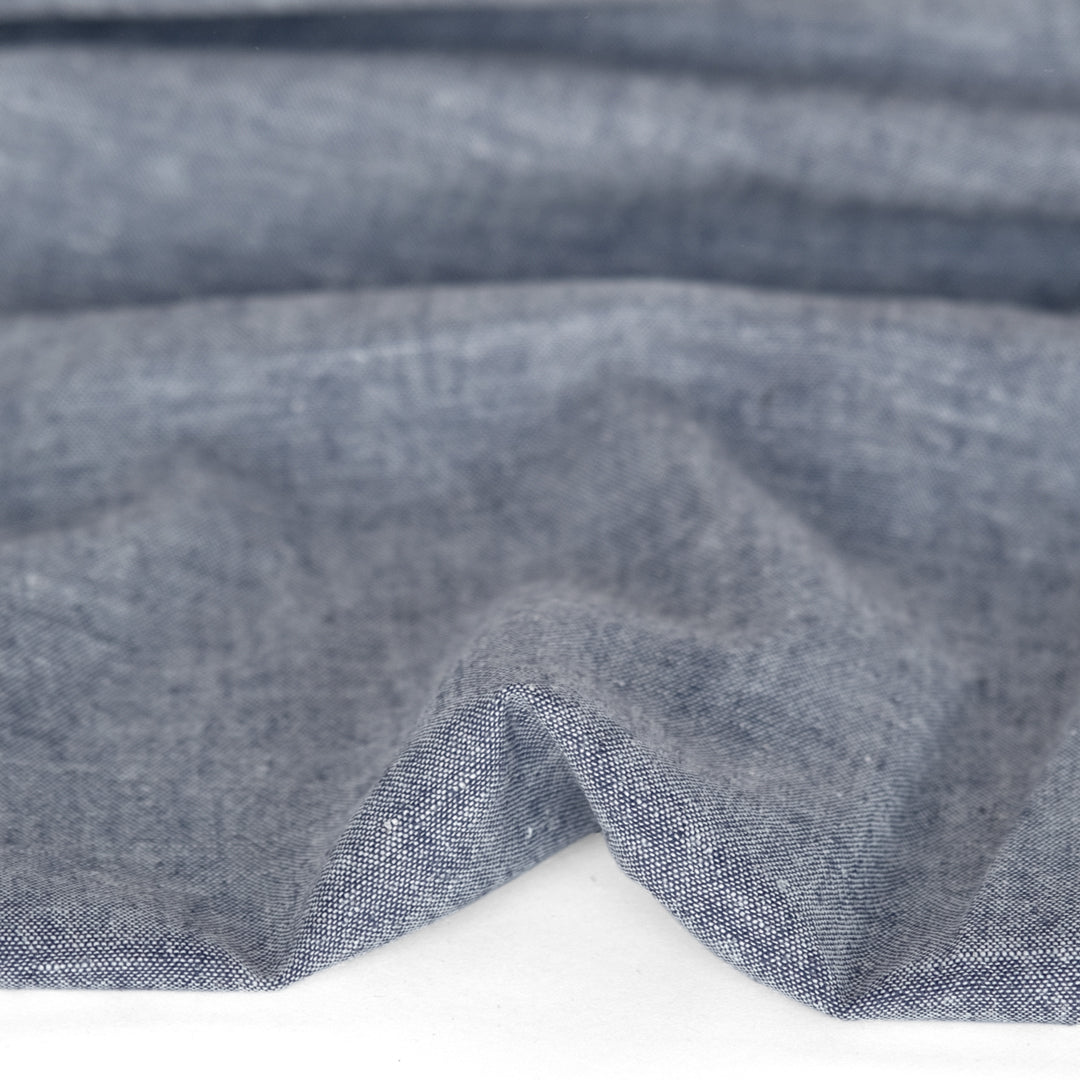 Hemp & Organic Cotton Chambray - Navy | Blackbird Fabrics
