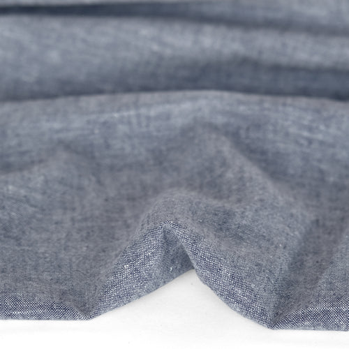Hemp & Organic Cotton Chambray - Navy | Blackbird Fabrics