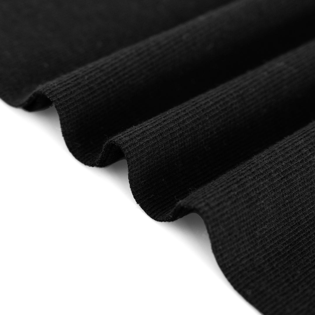 Organic Cotton 2x2 Ribbing - Black