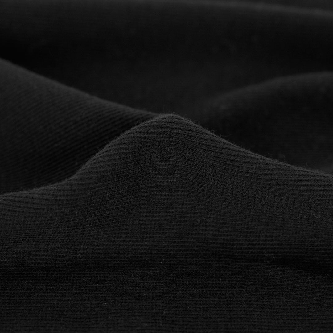 Organic Cotton 2x2 Ribbing - Black