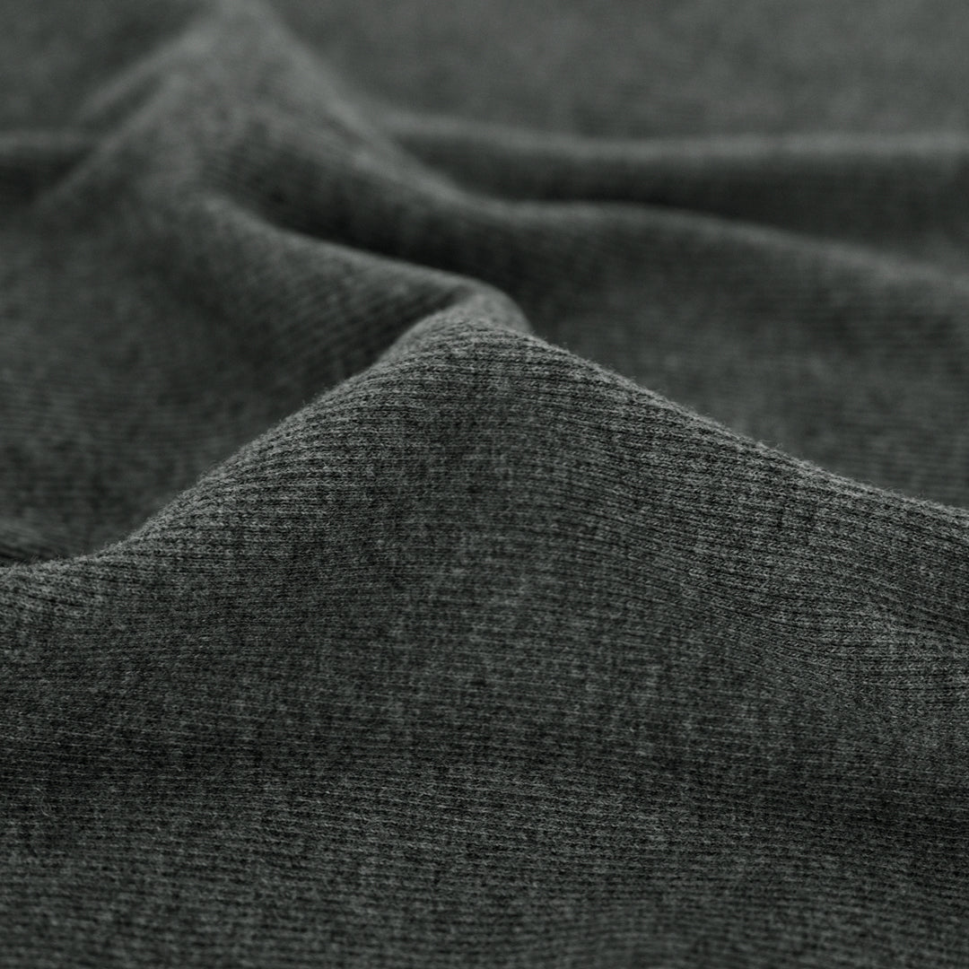 Organic Cotton 2x2 Ribbing - Heather Charcoal