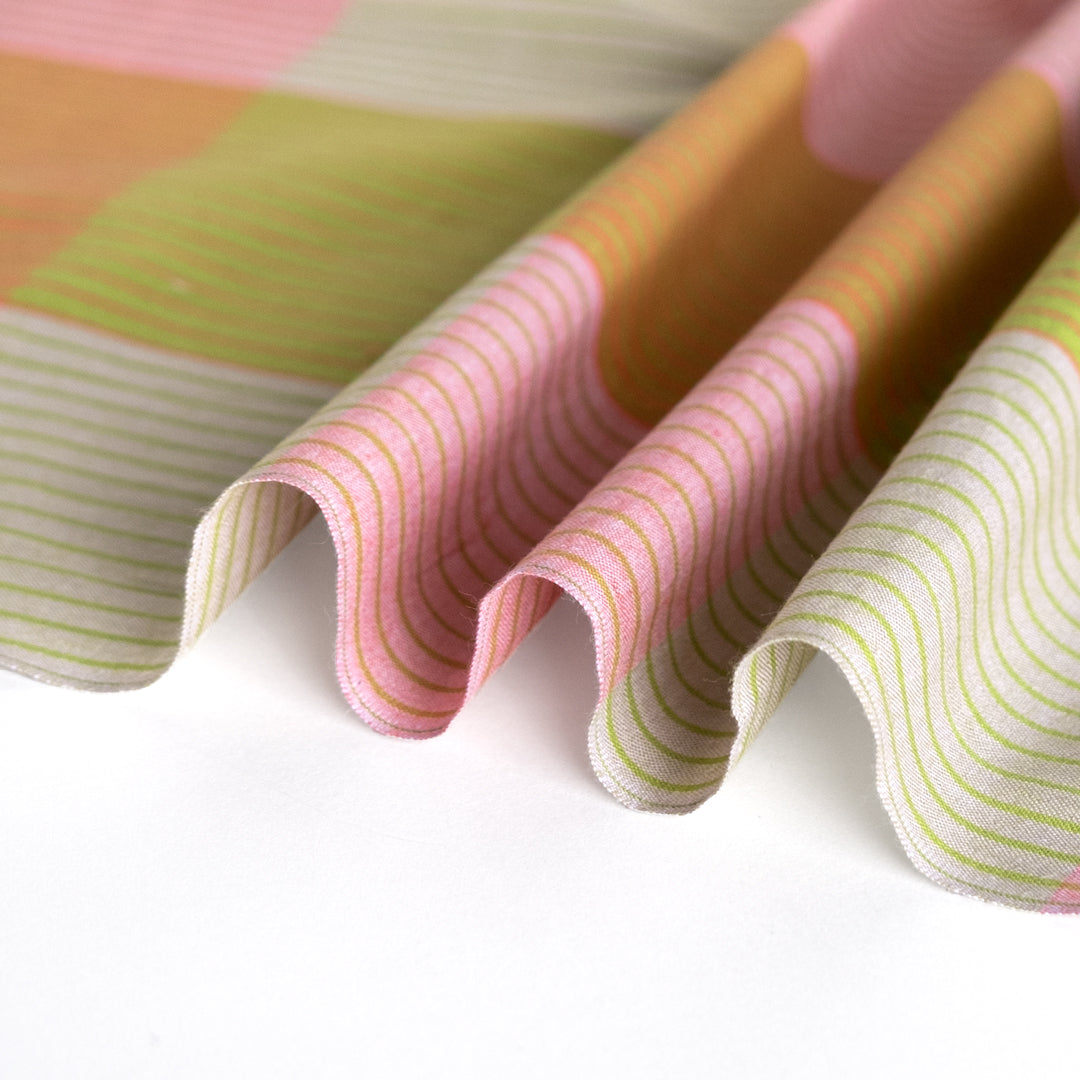 Spectrum Check Yarn Dyed Cotton - Orange/Pickle/Pink | Blackbird Fabrics