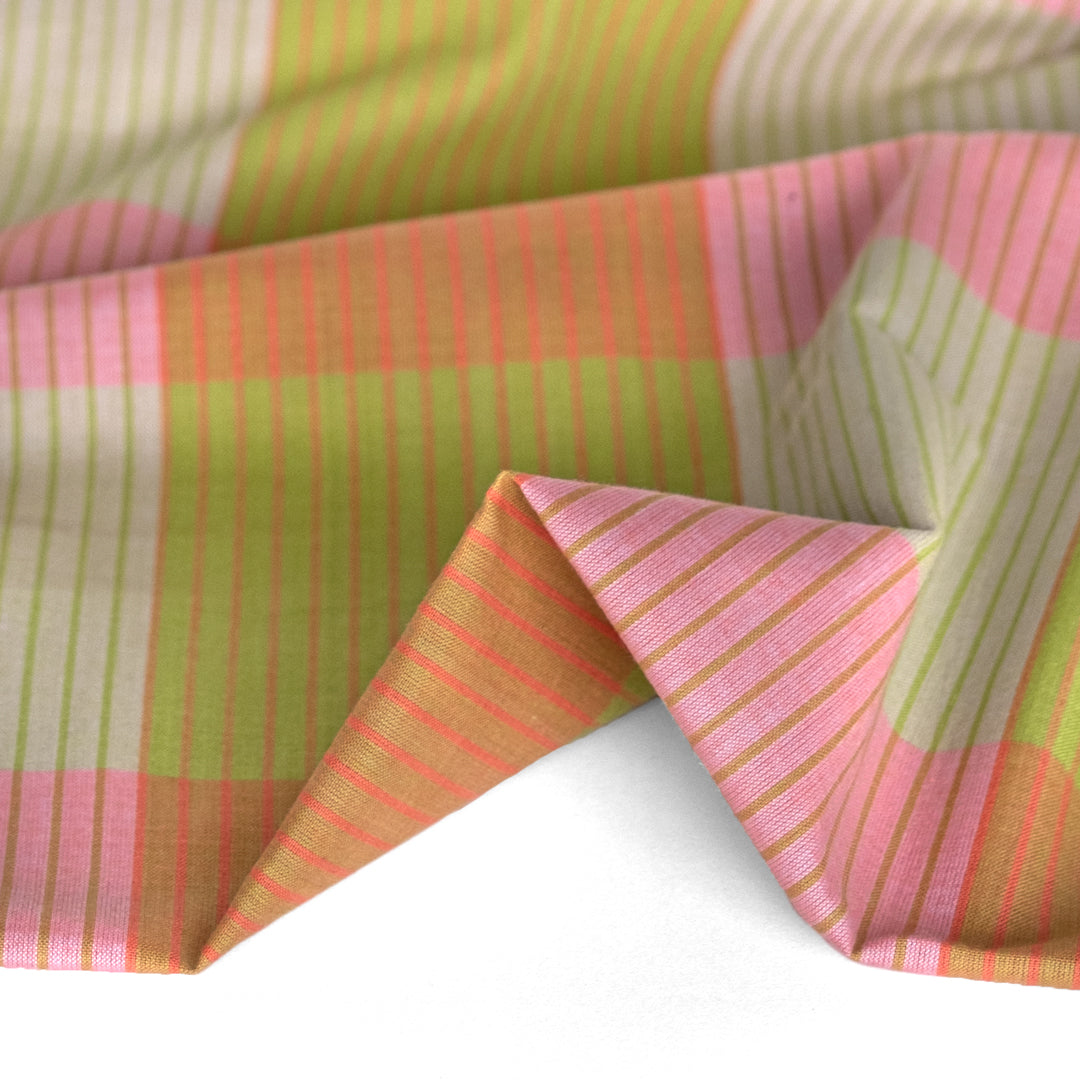 Spectrum Check Yarn Dyed Cotton - Orange/Pickle/Pink | Blackbird Fabrics