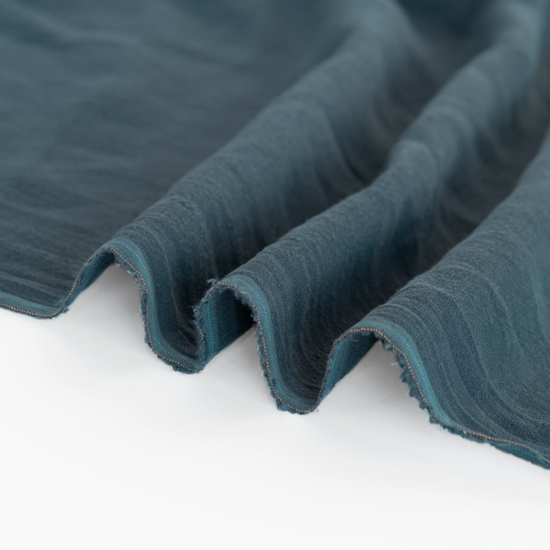 Washed Linen - Petrol | Blackbird Fabrics