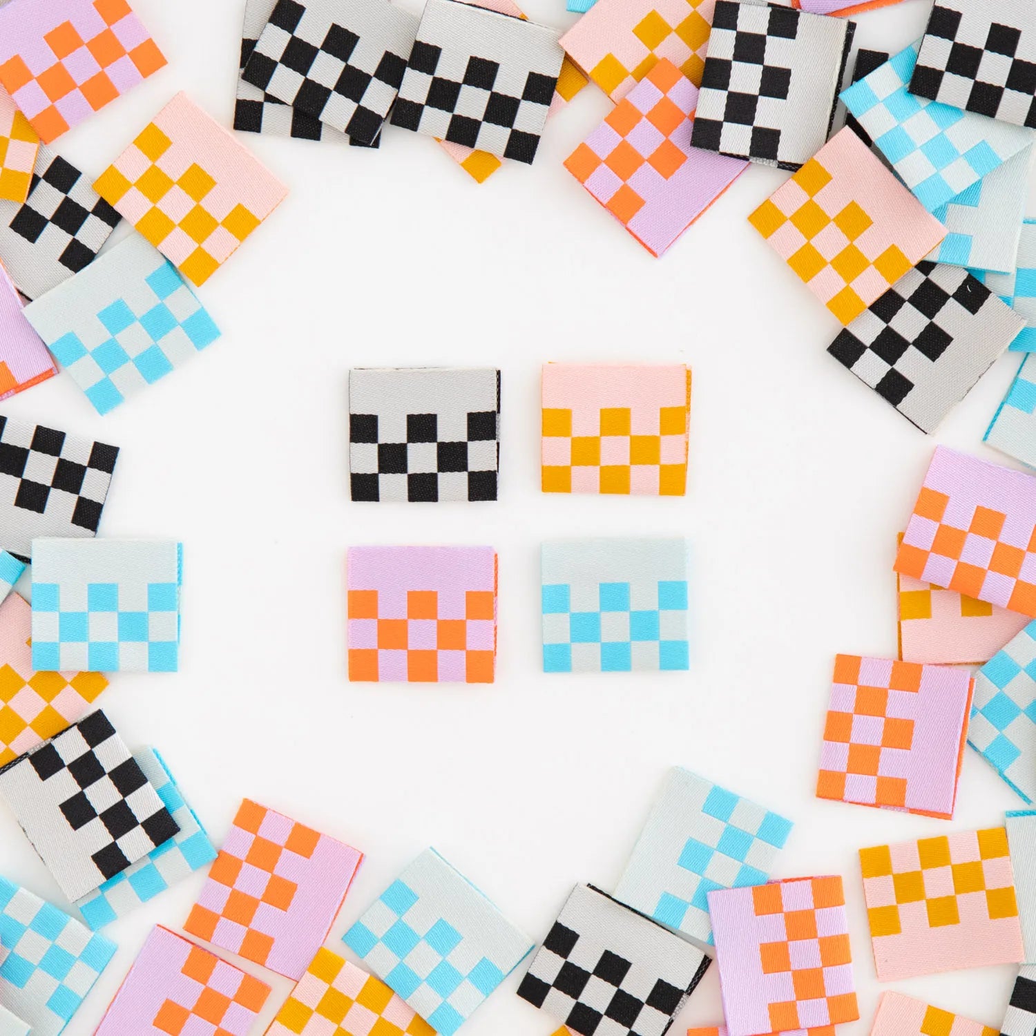 CHECKERBOARD MULTI PACK Woven Labels by Sarah Hearts